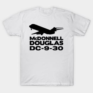 McDonnell Douglas DC-9-30 Silhouette Print (Black) T-Shirt
